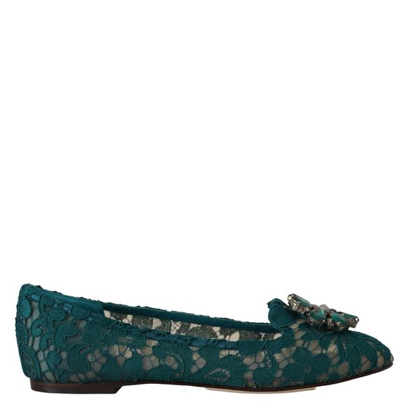 Dolce & Gabbana Orange Leather Crystal Crown  Loafers Shoes